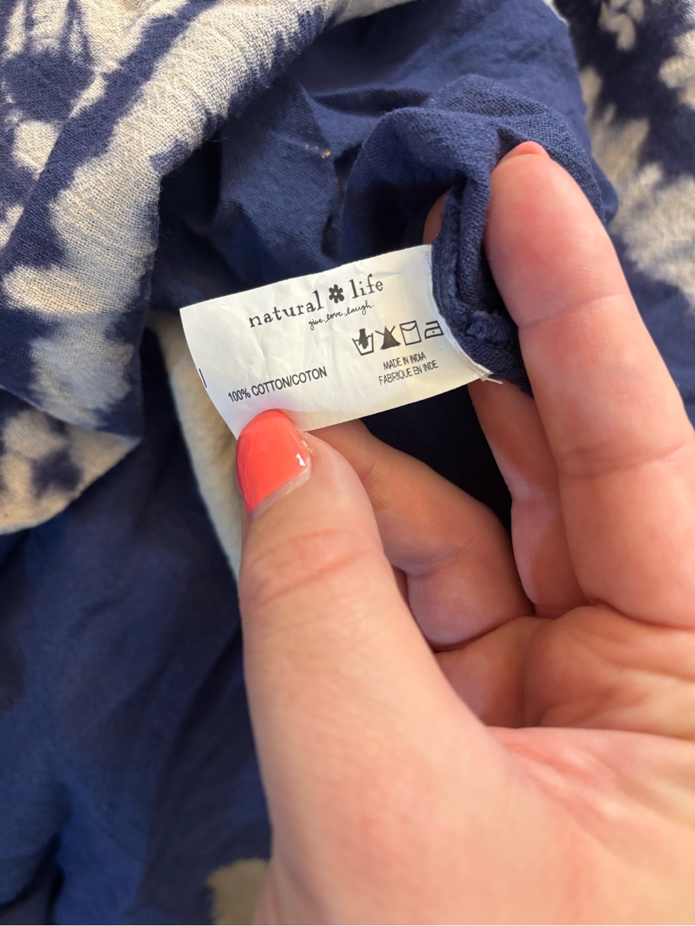 Natural Life Sayulita Kaftan Blue Tie Dye Swim Coverup OS - Picture 10 of 10